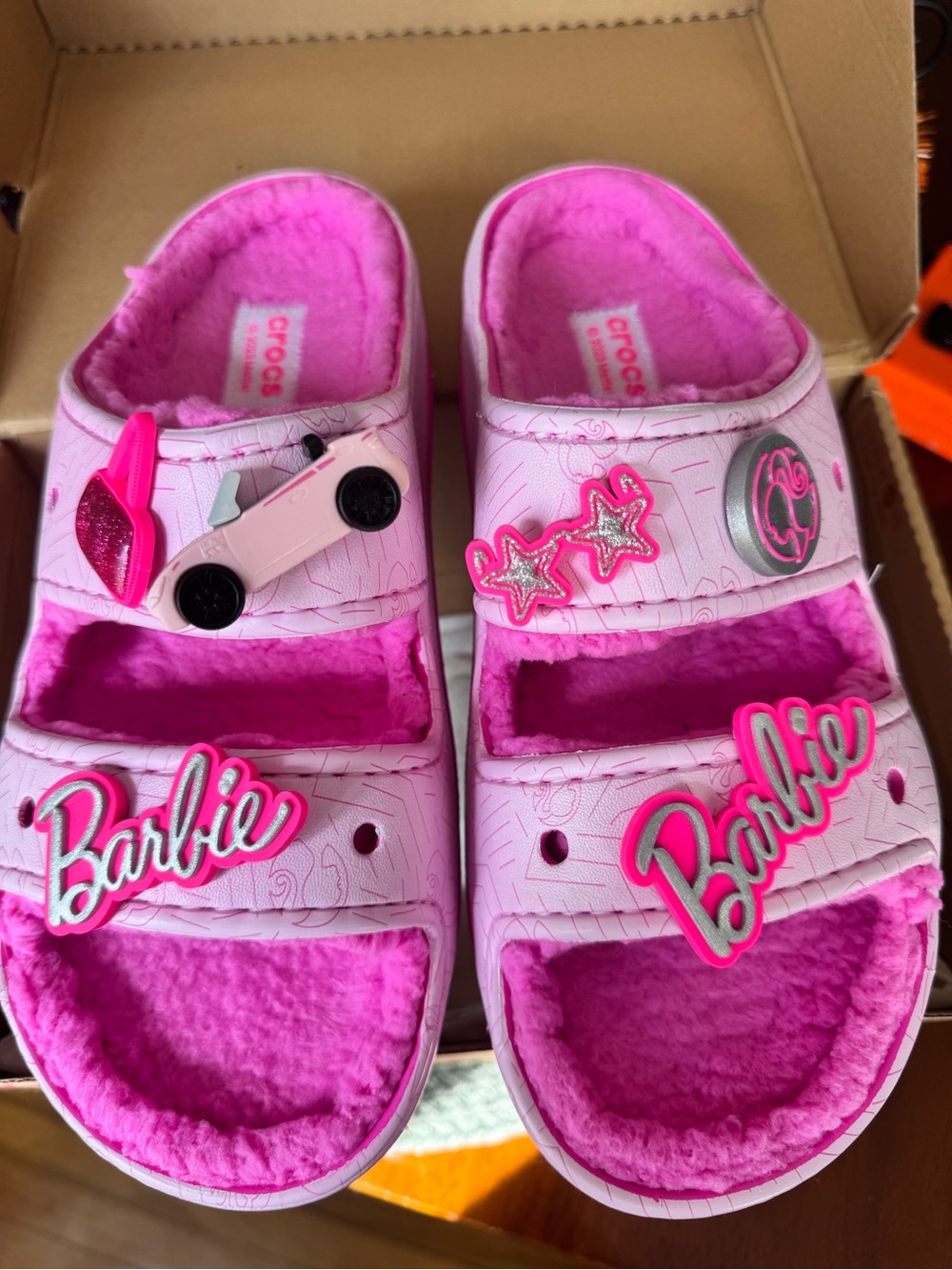 Barbie x Crocs Cozzzy Sandal Electric Pink / Light Pink Size 9